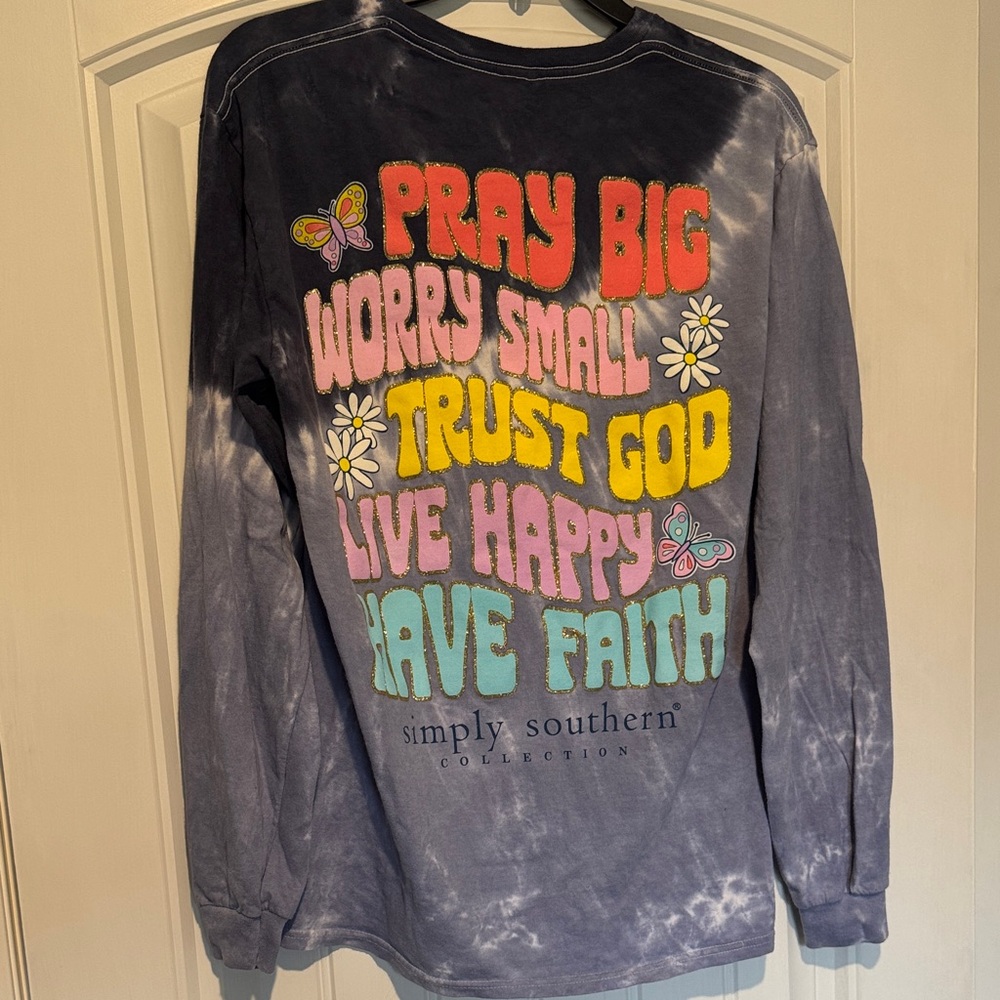 Simply Southern Tie-Dye Long Sleeve Tee - Black and Multicolor